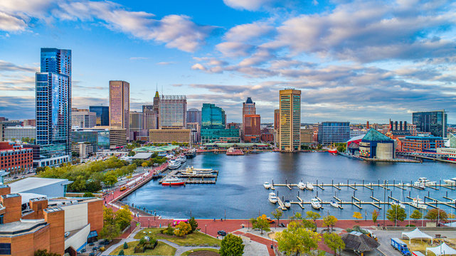 Baltimore, Maryland harbor skyline